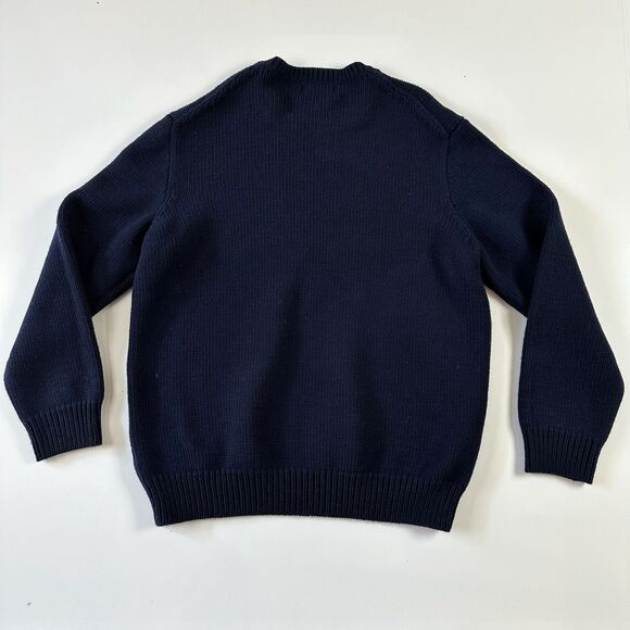 Genuine Polo Ralph Lauren Intarsia Knit RL Wool Sweater - Blue XXL 2XL - Picture 8 of 8